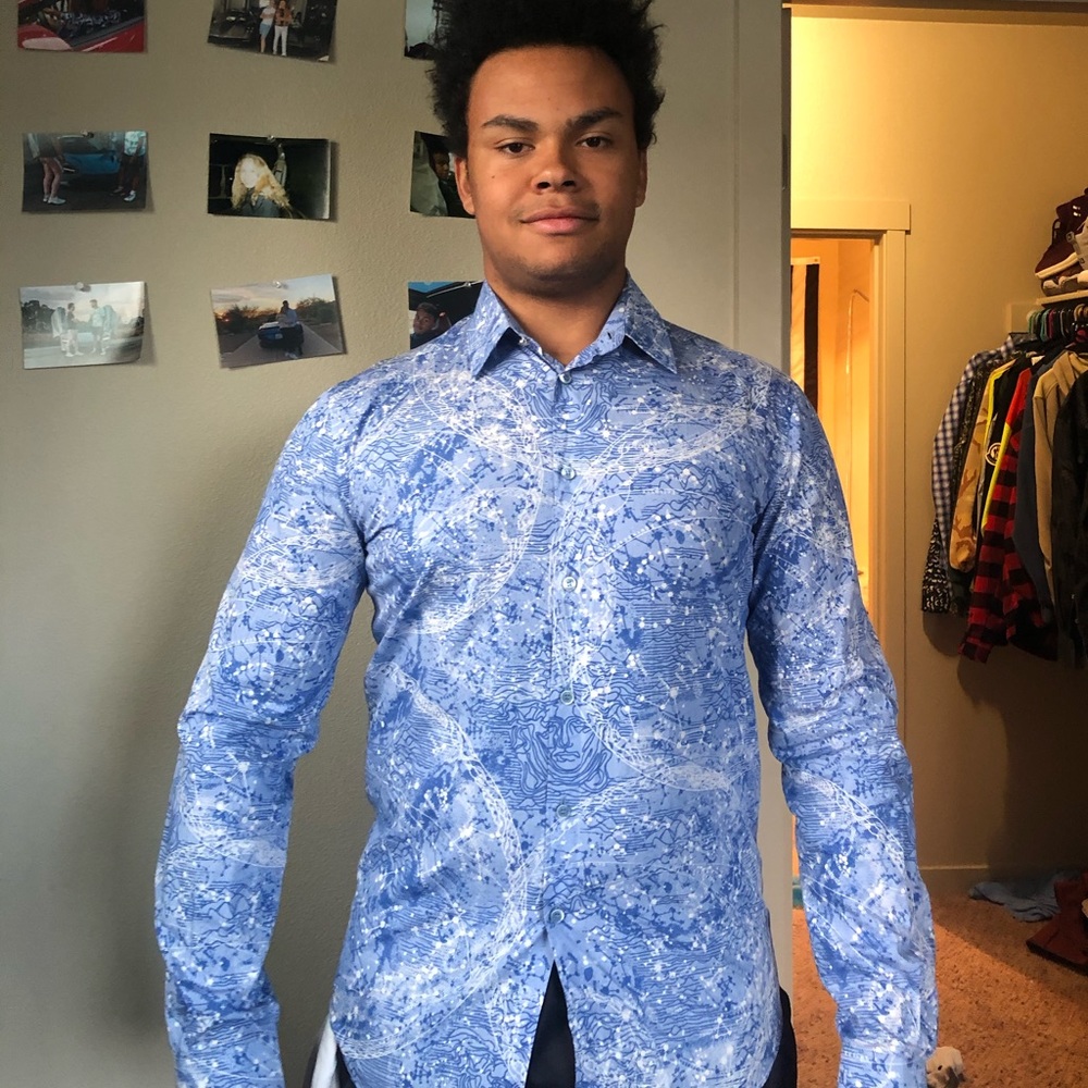 Versace Blue Dress Shirt